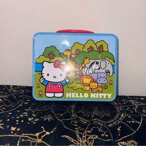 VINTAGE 2012 Pressman Sanrio HELLO KITTY Metal Tin Lunch Box Zoo Animals